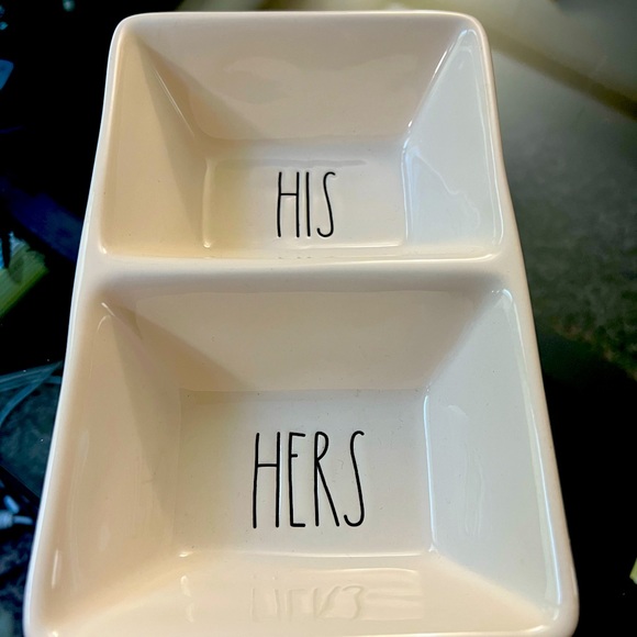 Rae Dunn His and Hers Dish - New - Never Used - Picture 1 of 1